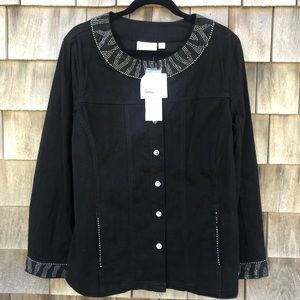 Quacker Factory NWT Embellished Denim Jacket